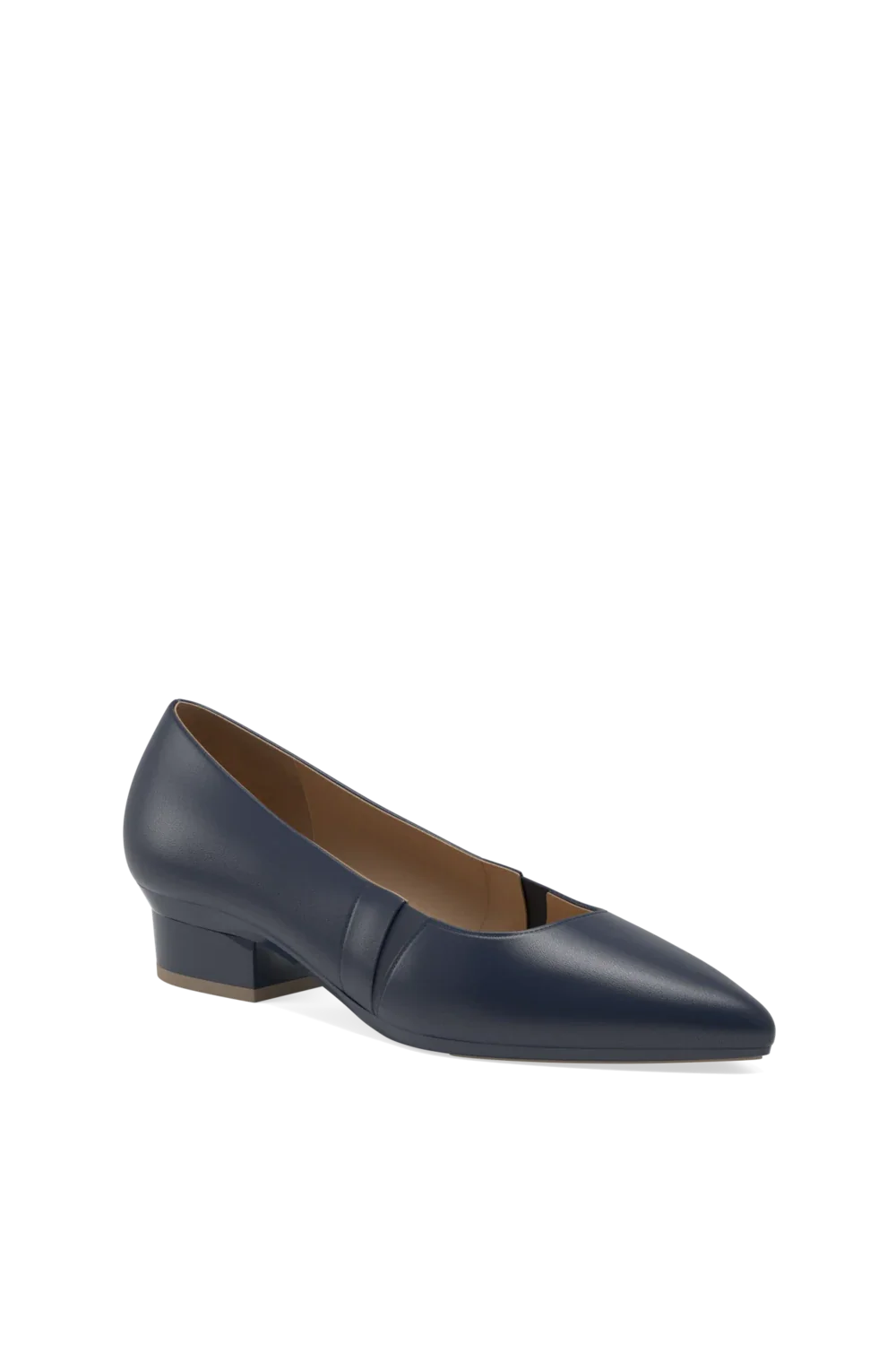 The Panel Pump | Navy Leather
