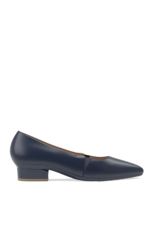 The Panel Pump | Navy Leather