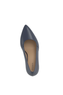 The Panel Pump | Navy Leather