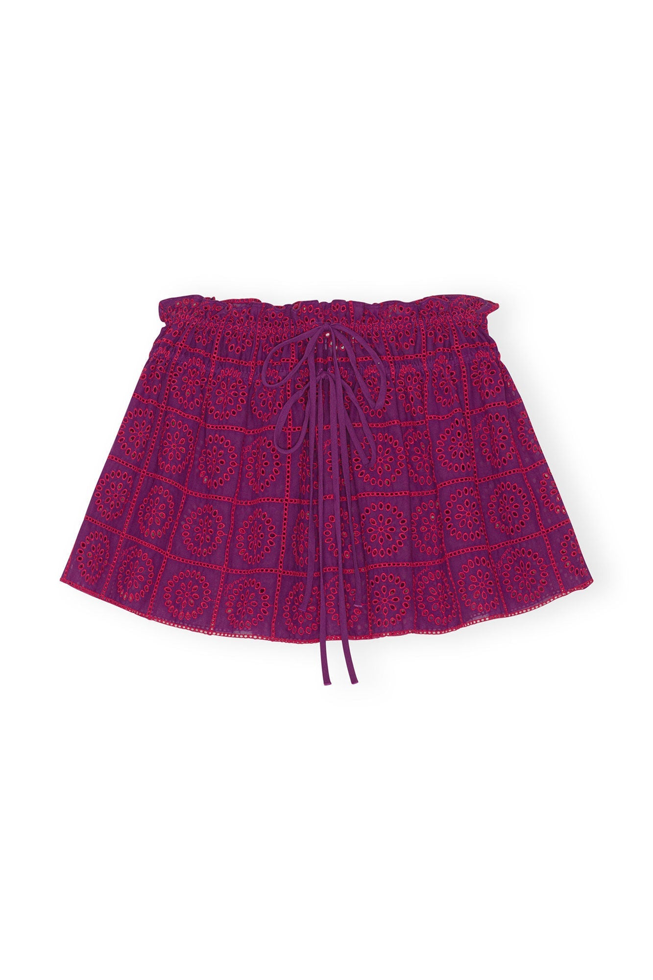 Purple Broderie Anglaise Mini Skirt | Sparkling Grape