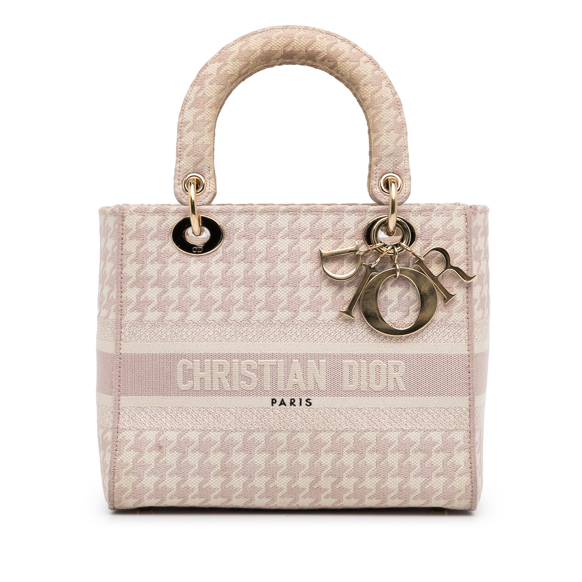 Dior Pre-Owned Small Houndstooth Lady D-Lite | Women | Pink x Light Pink