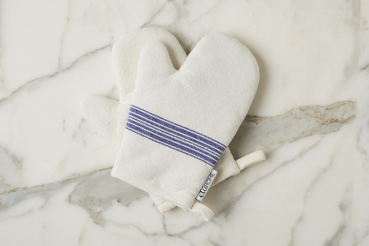 Oven Mitt | Vintage Navy Blue Stripe | Set of 2
