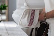 Pot Holder | Vintage Merlot Red Stripe | Set of 2