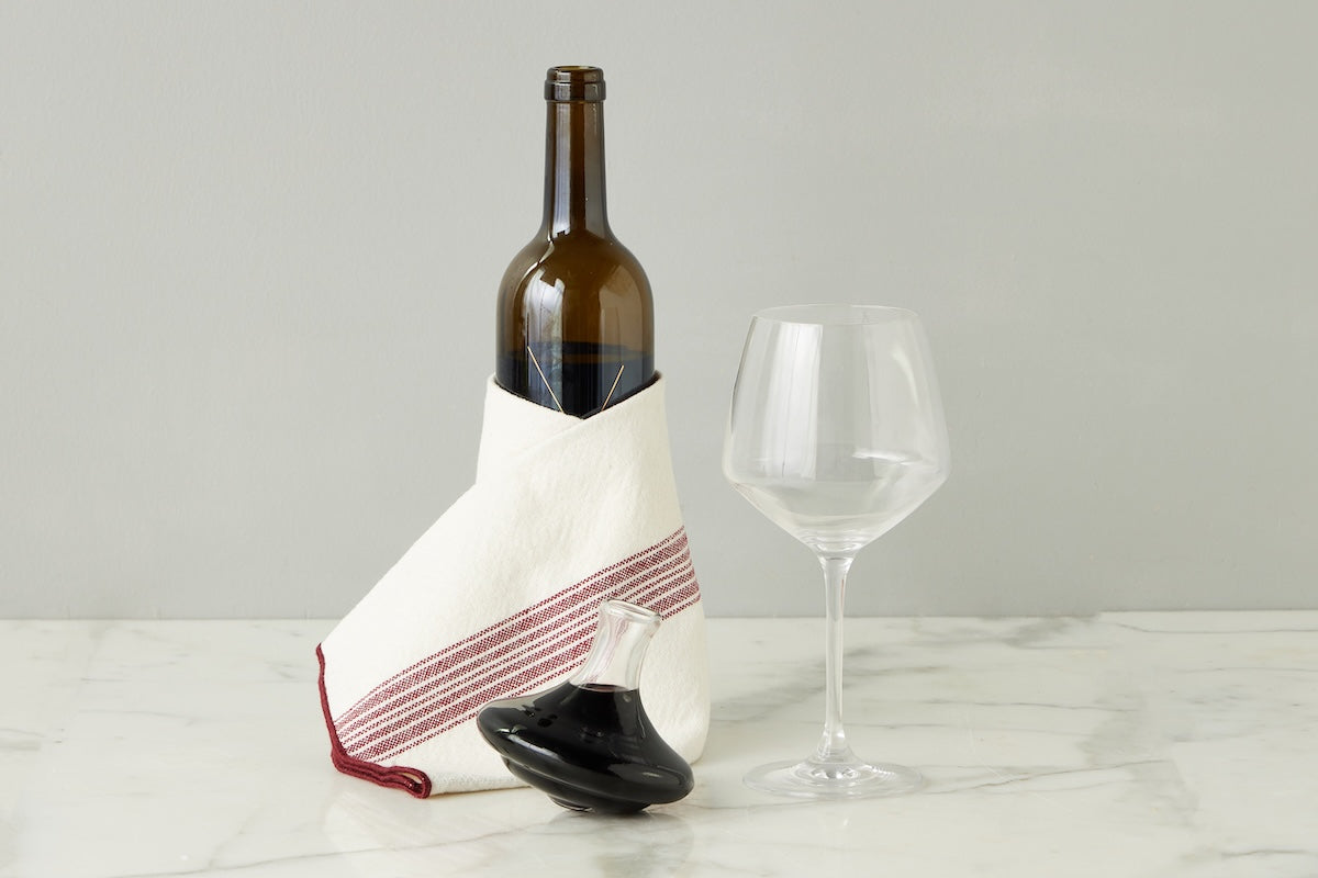Dinner Napkins | Vintage Merlot Red Stripe | Set of 4