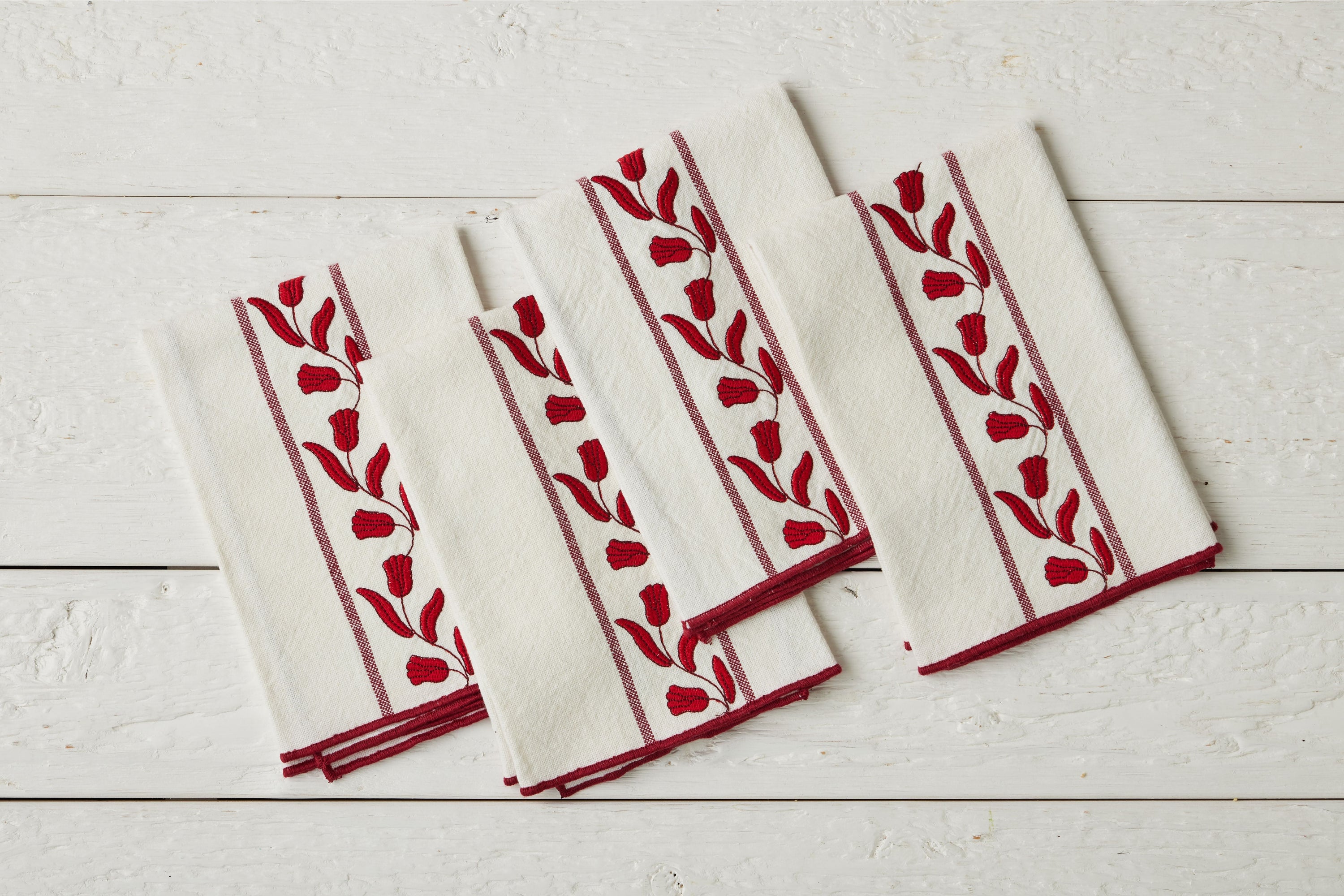 Dinner Napkins | Merlot Red Tulip | Set of 4