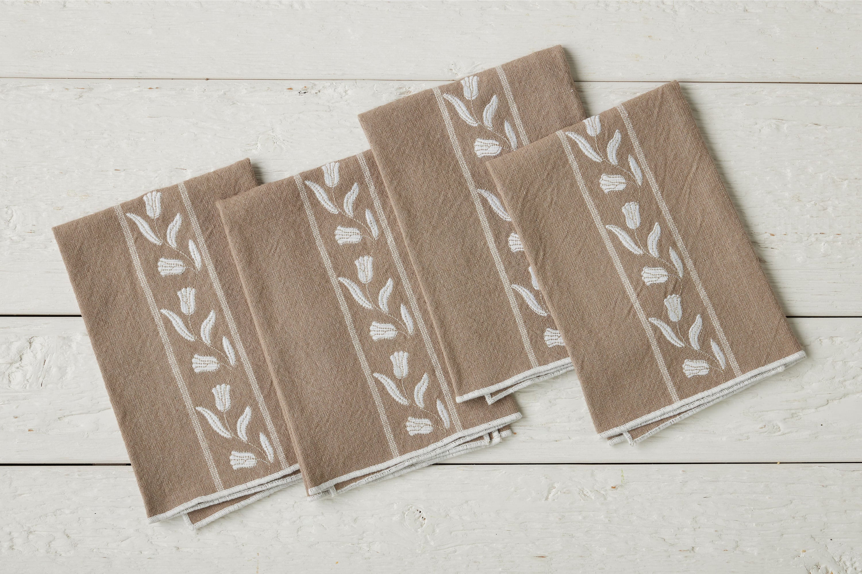 Dinner Napkins | White Tulip | Set of 4
