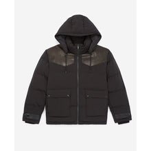 Quilted Puffer Jacket With Western Detail | Men | Black