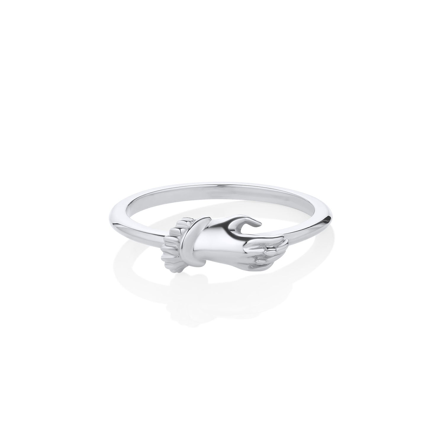 Women | Victorian Hand Ring | 14k White Gold