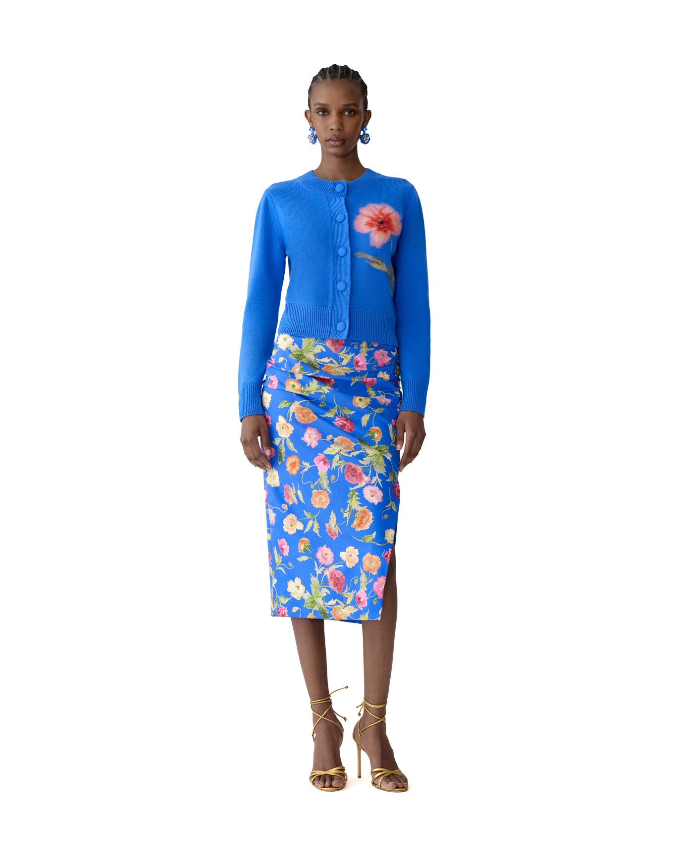 Ruched Midi Skirt | Bluebell Multi