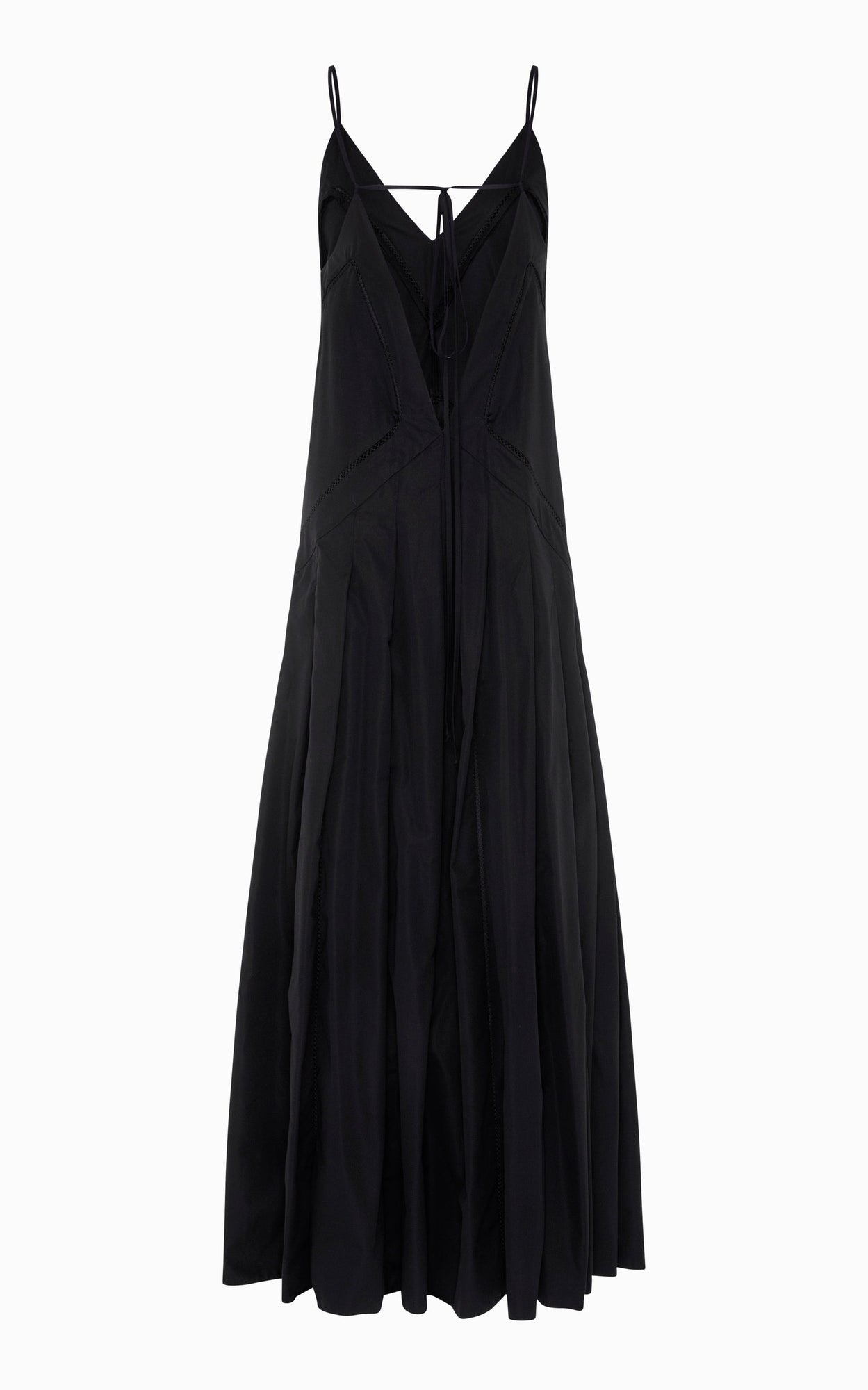 Radial Hand-Pleated Maxi Dress | Black