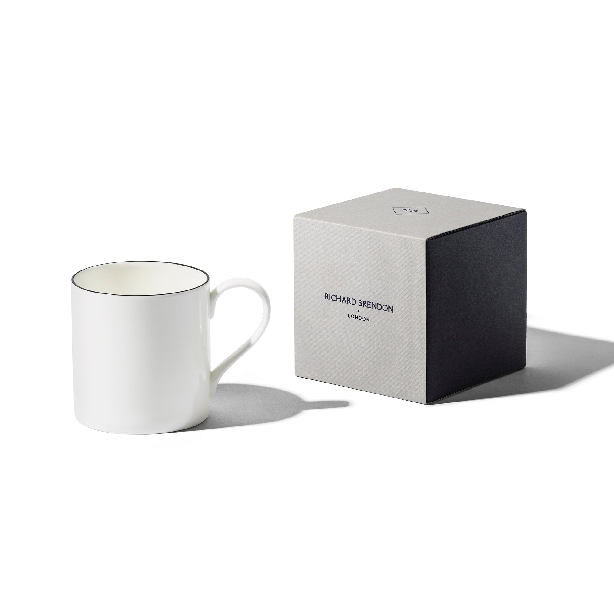 Medium Mug (Set of 2) | Bone China | White | Matte Black | The Line Collection - Matte Black