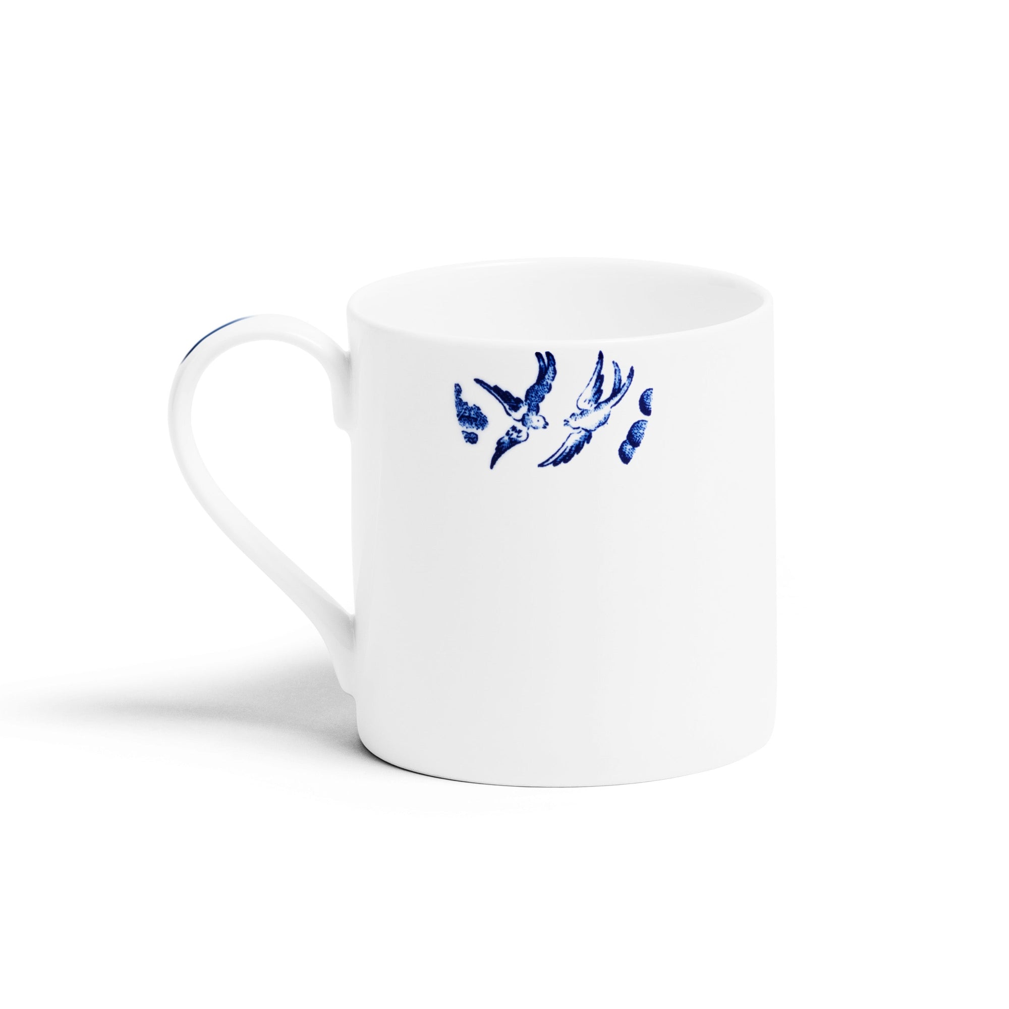 Large Mug (Set of 2) | Bone China | White | Cobalt Blue Print | Details from Willow Gold Collection