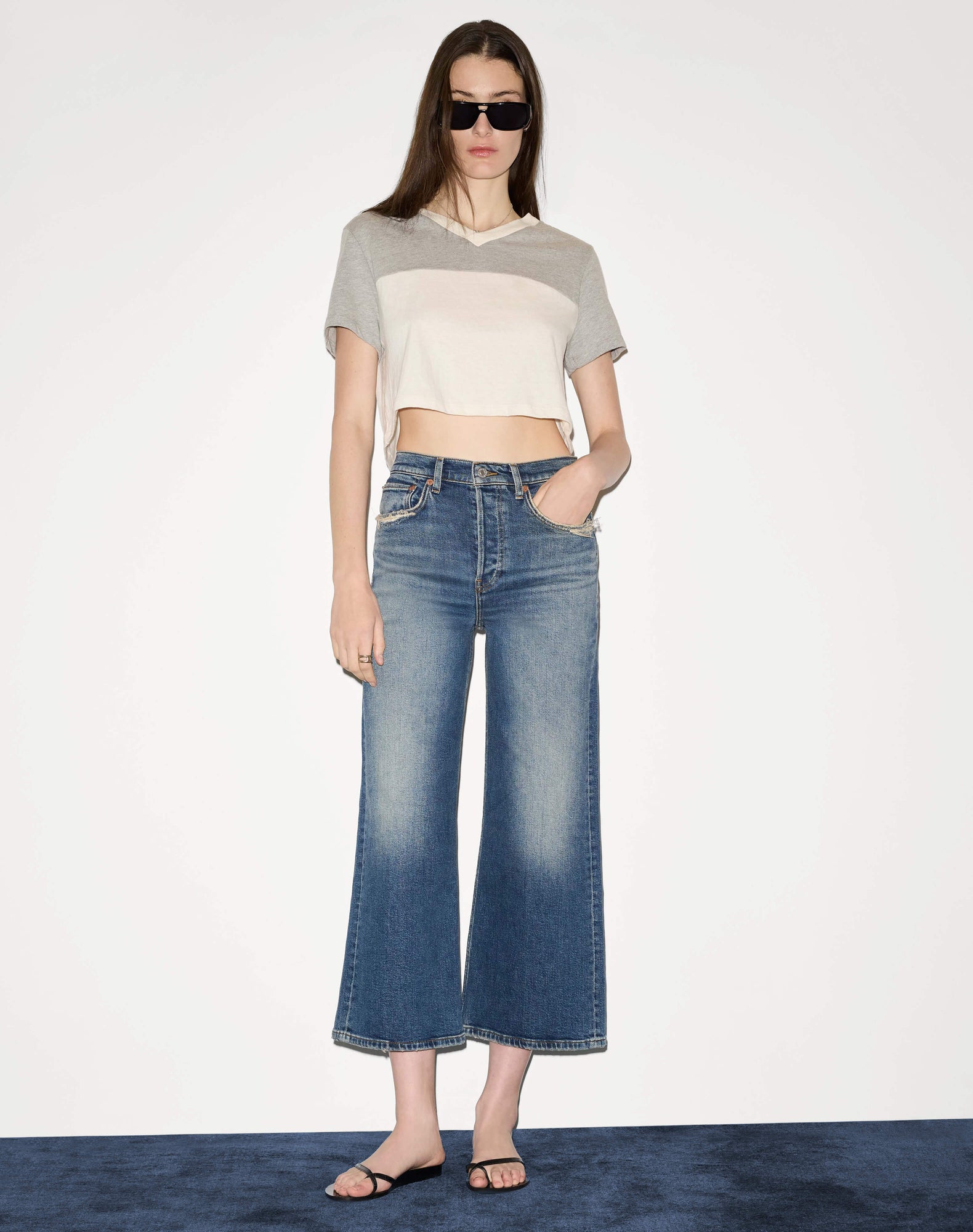 Womens | Comfort Stretch High Rise Wide Leg Crop | Sonoma Indigo
