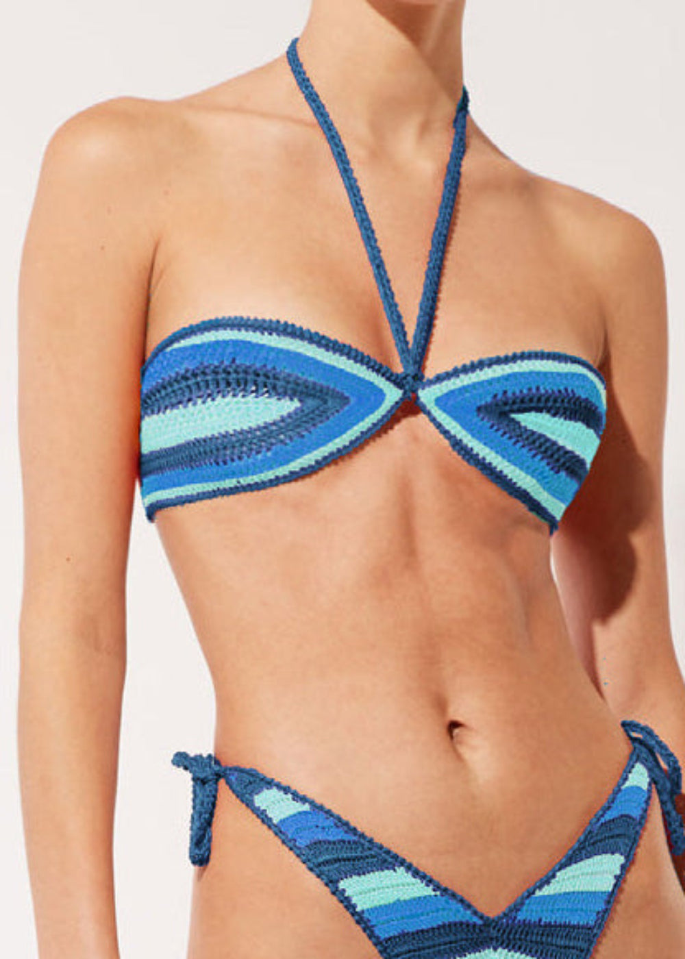Womens | The Azalea Bikini Top | Varsity Blue/Seafoam/Mint