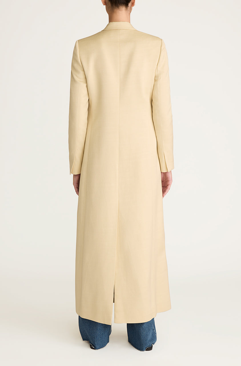 Viscose Slub Blazer Coat | Straw