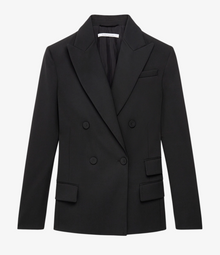 Another Tomorrow Oversized Double Breasted Jacket in Black – Wool Women's Jacket
