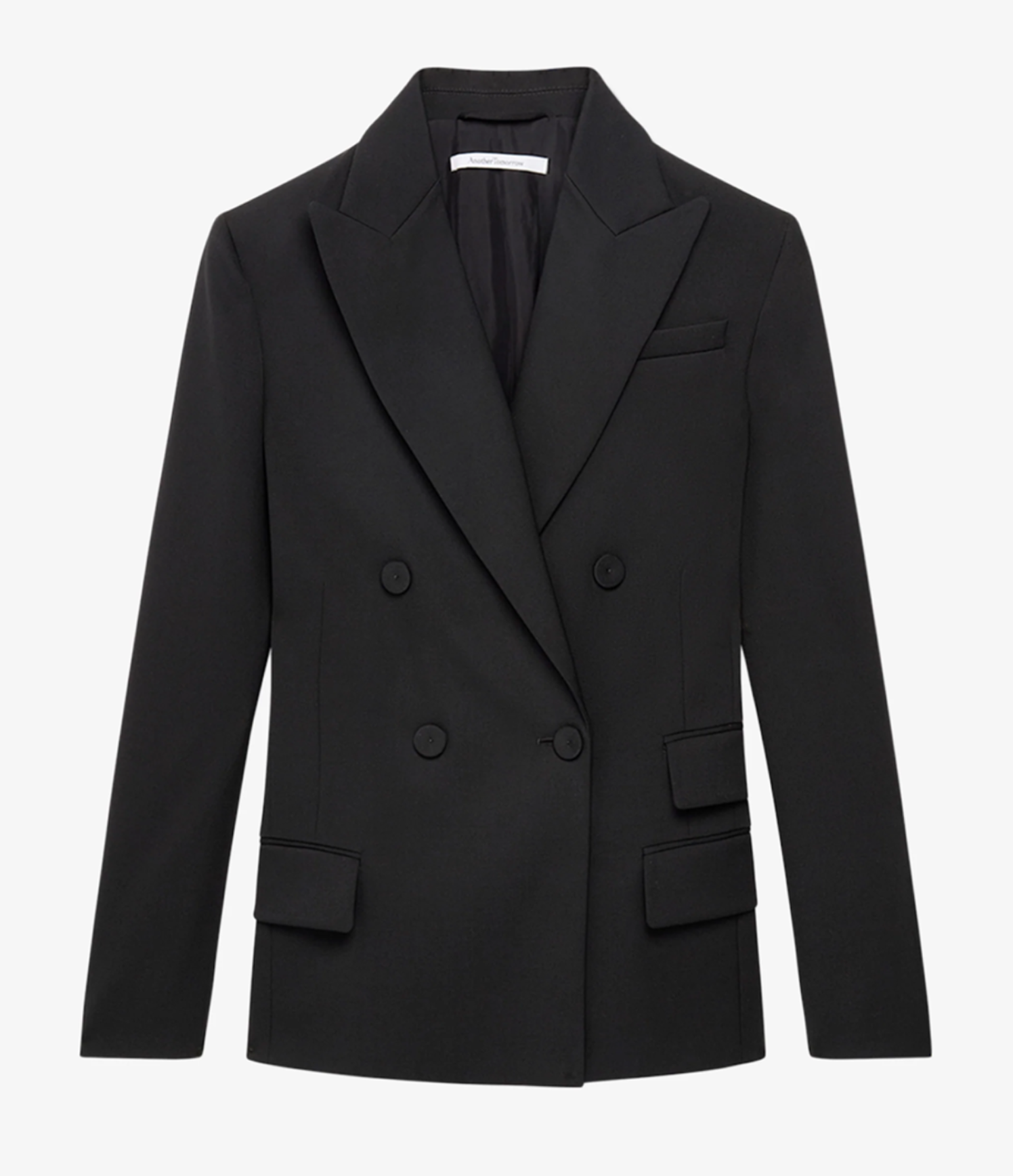 Another Tomorrow Oversized Double Breasted Jacket in Black – Wool Women's Jacket