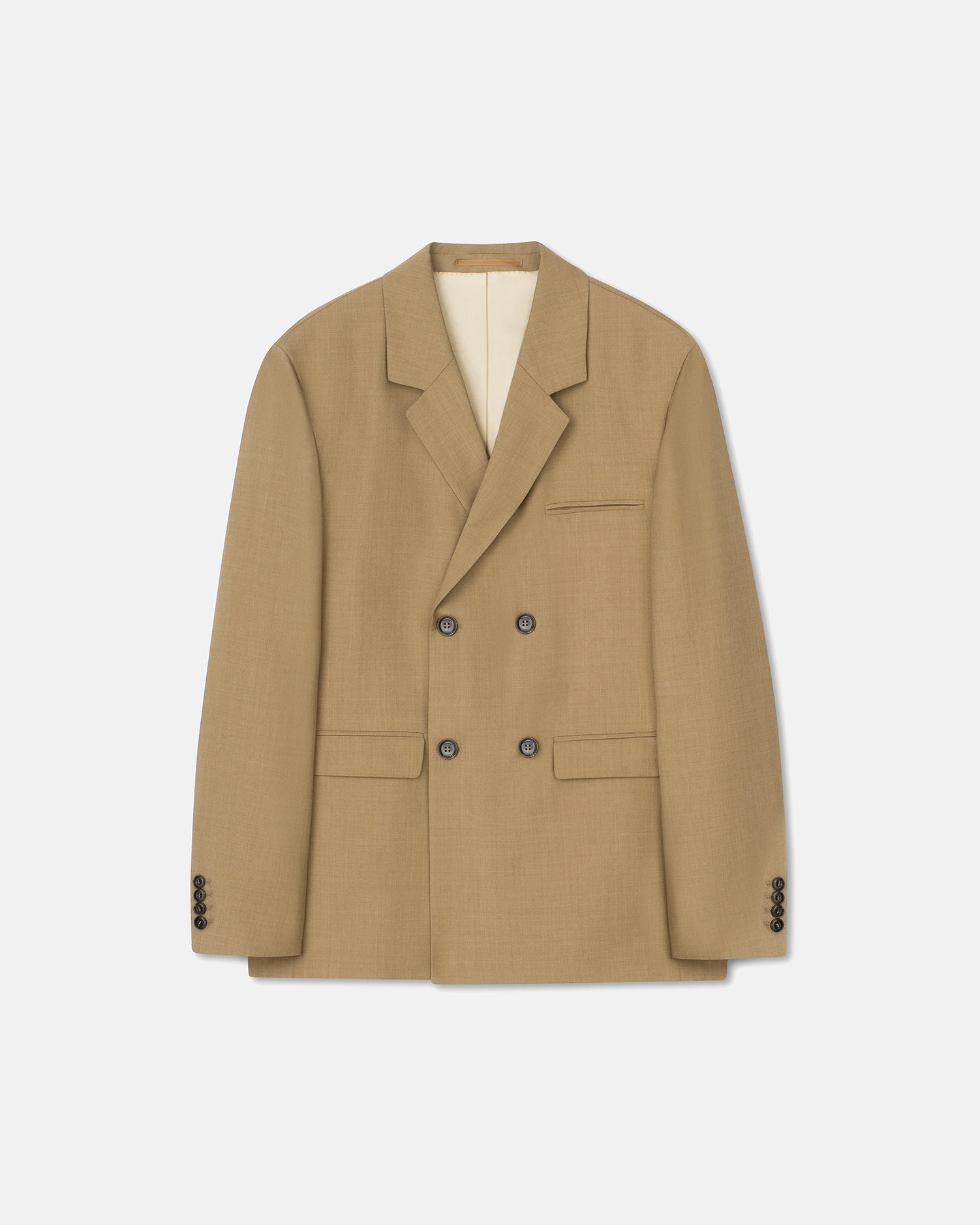 Mens | Renan  Ecovero Double Breasted Blazer | Taupe Melange