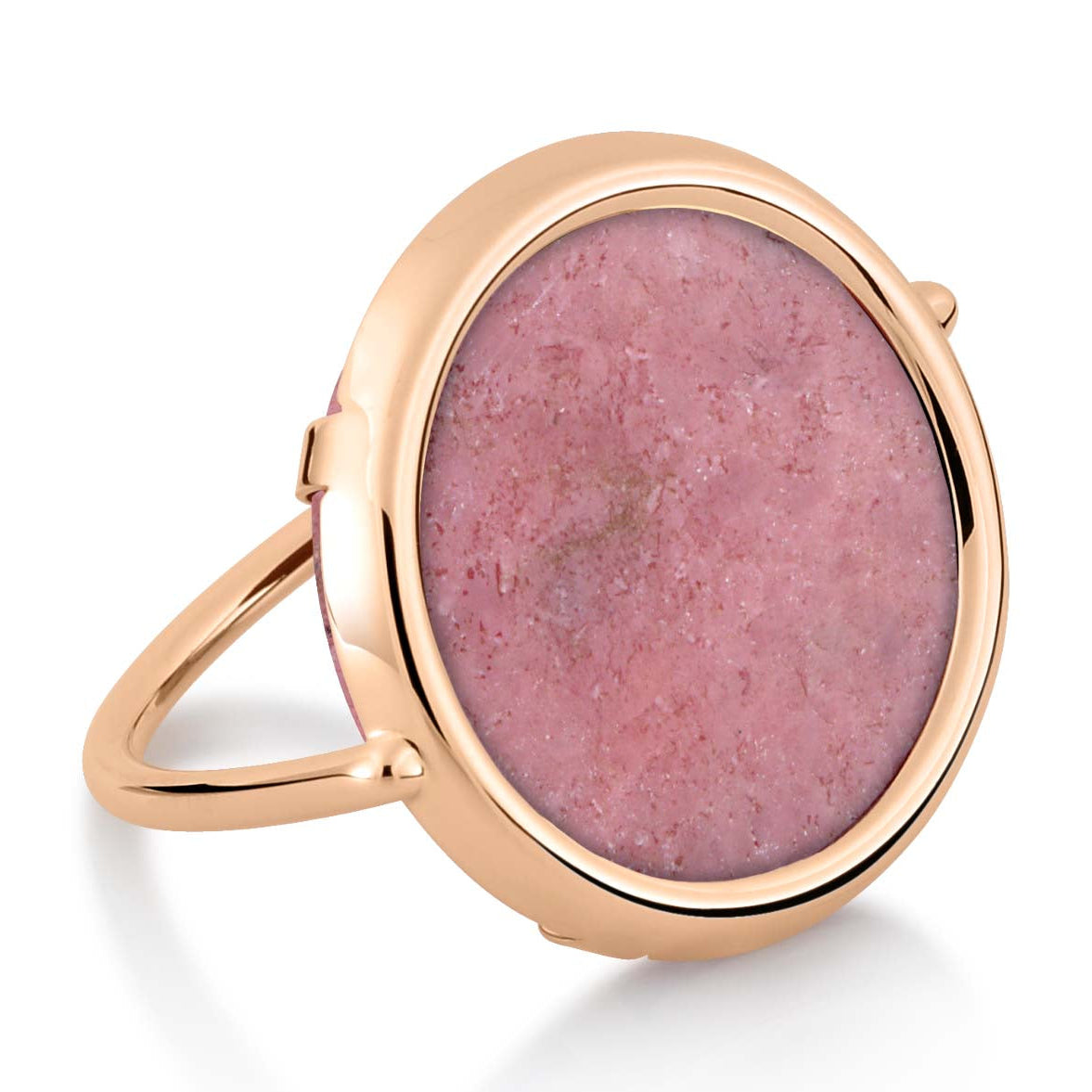 Rhodonite Disc Ring | 18K Rose Gold