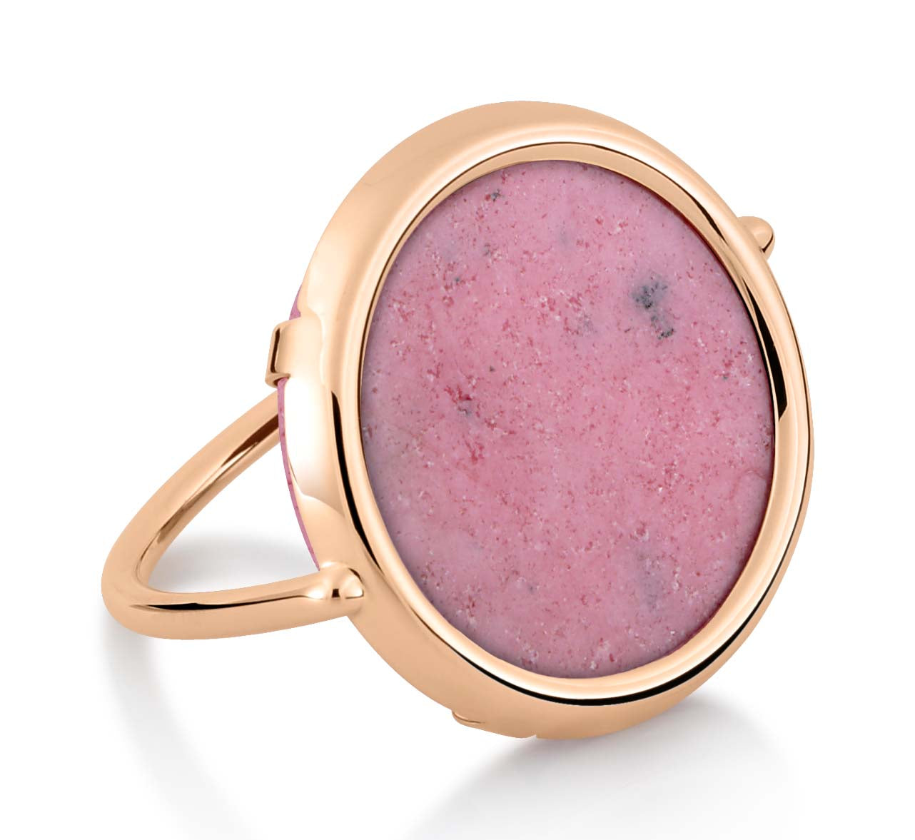 Rhodonite Disc Ring | 18K Rose Gold