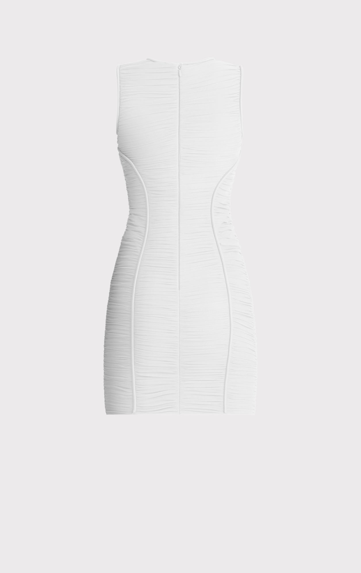 Ruched Mesh Mini Dress | Alabaster