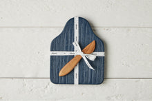 RMN218EB4 etuhome Medium Tasting Board with Spreader Navy Blue