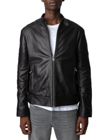 Men | Lean Biker Leather | Anthracite