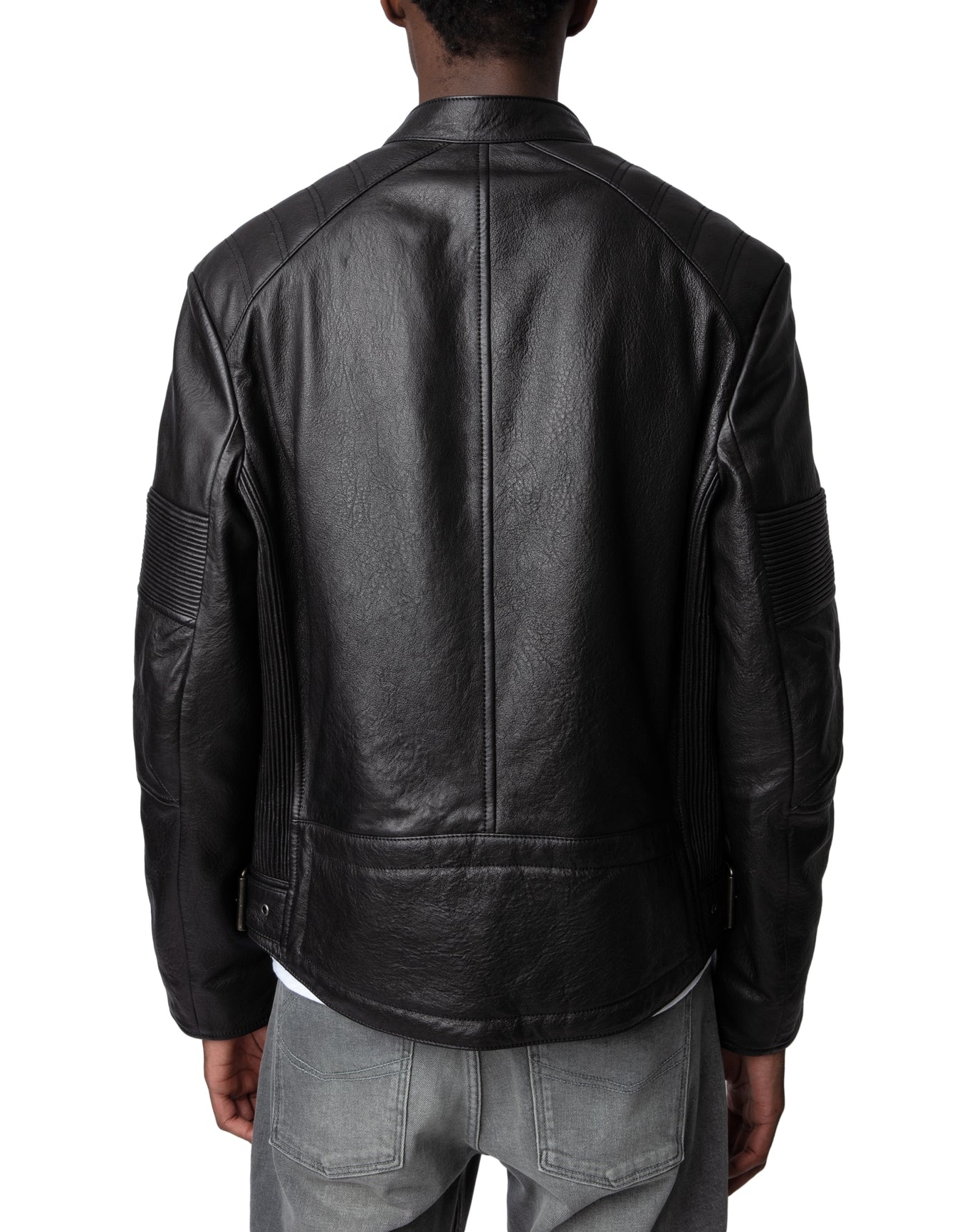 Men | Lean Biker Leather | Anthracite