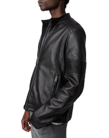 Men | Lean Biker Leather | Anthracite