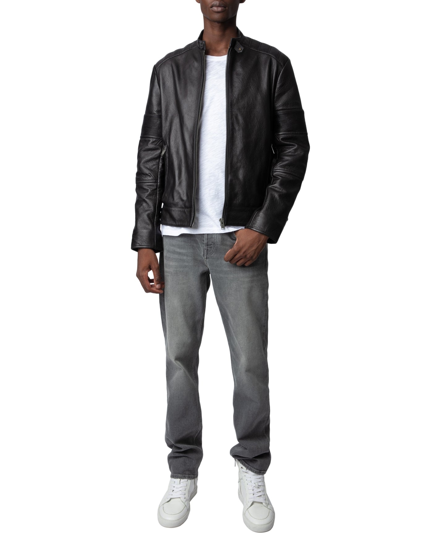 Men | Lean Biker Leather | Anthracite