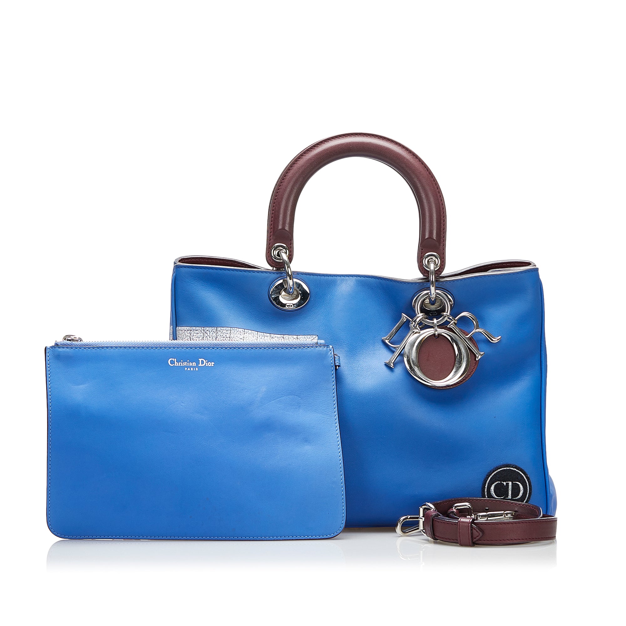 Dior Pre-Owned Medium Embroidered Diorissimo Satchel | Women | Blue