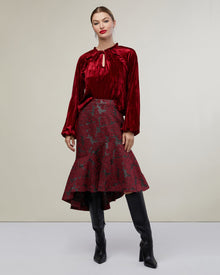 Velvet Blouse | Deep Red