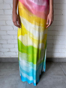 Rococo Sand | Aimee Long Dress | Watercolor Rainbow