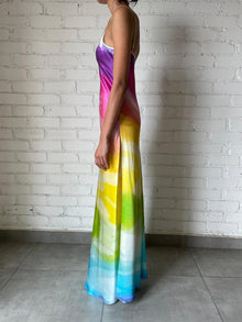 Rococo Sand | Aimee Long Dress | Watercolor Rainbow