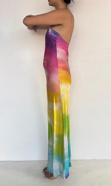 Rococo Sand | Aimee Charmeuse Silk Long Dress | Rainbow