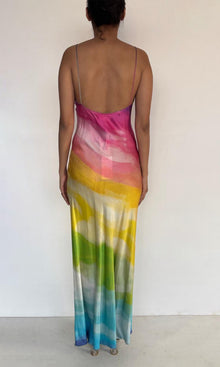 Rococo Sand | Aimee Charmeuse Silk Long Dress | Rainbow