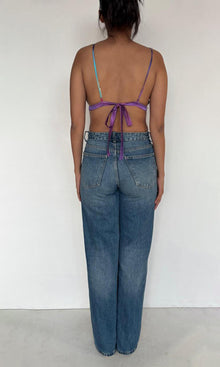 Rococo Sand | Aimee Polyester Satin Lycra Bandeau | Purple