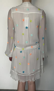 Rococo Sand | Astral Viscose Georgette Short Dress | White