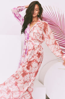 Rococo Sand | Ava Long Dress | Rosewood/Lilac Multi