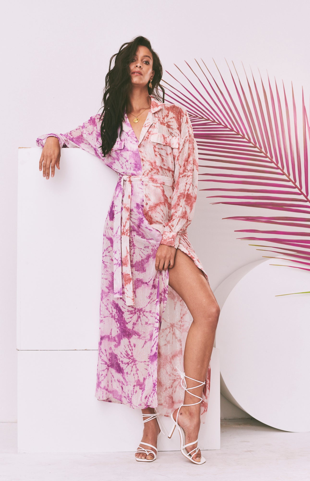 Rococo Sand | Ava Long Dress | Rosewood/Lilac Multi