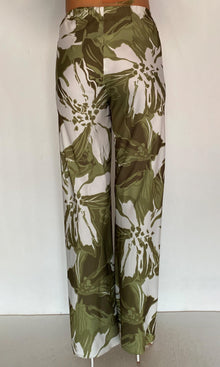 Rococo Sand | Avo Polyester Satin Lycra Bias Pants | Green