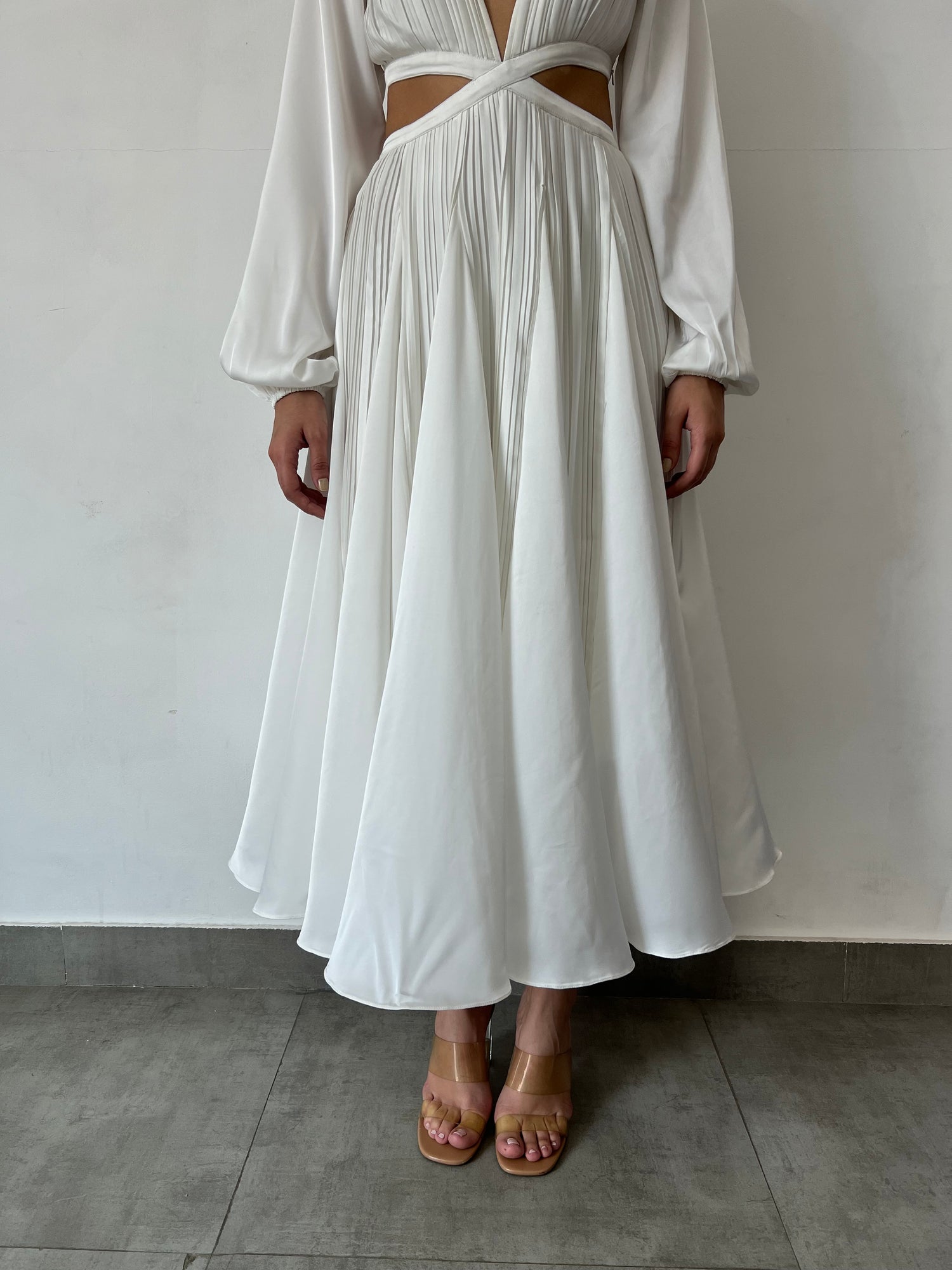 Rococo Sand | Bree Midi Dress | White