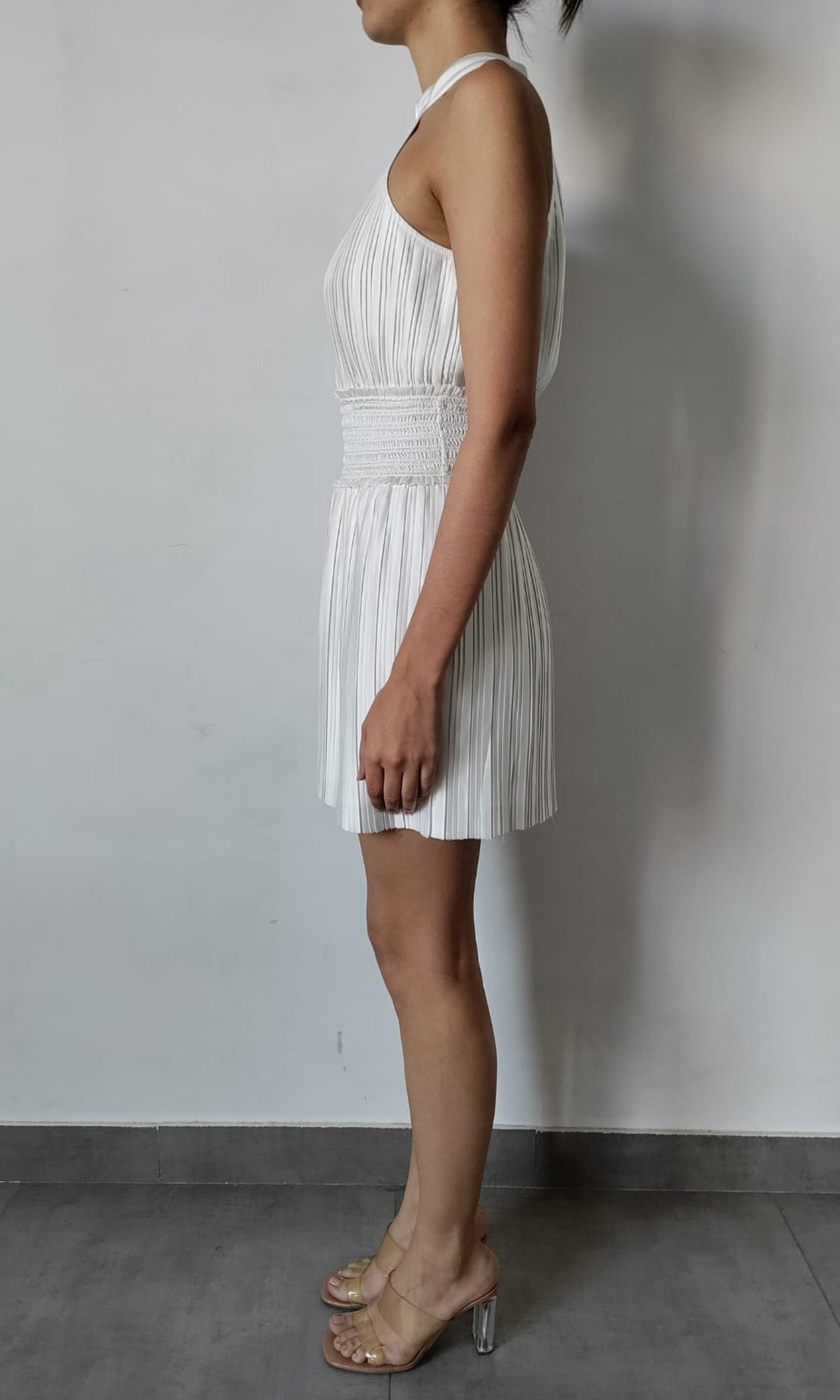 Womens | Bree Polyester Satin Short Dress | White
