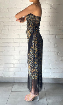Womens | Capri Viscose Satin Midi Dress | Black Blue