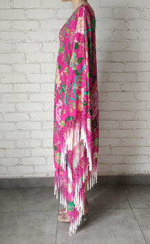 Rococo Sand | Chloe High Low Cape | Fuchsia/Pink