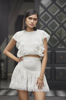 Rococo Sand | Cia Short Skirt | White