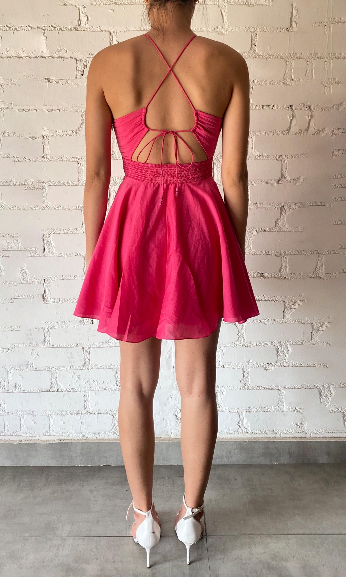 Rococo Sand | Cleo Cotton Silk Short Dress | Pink