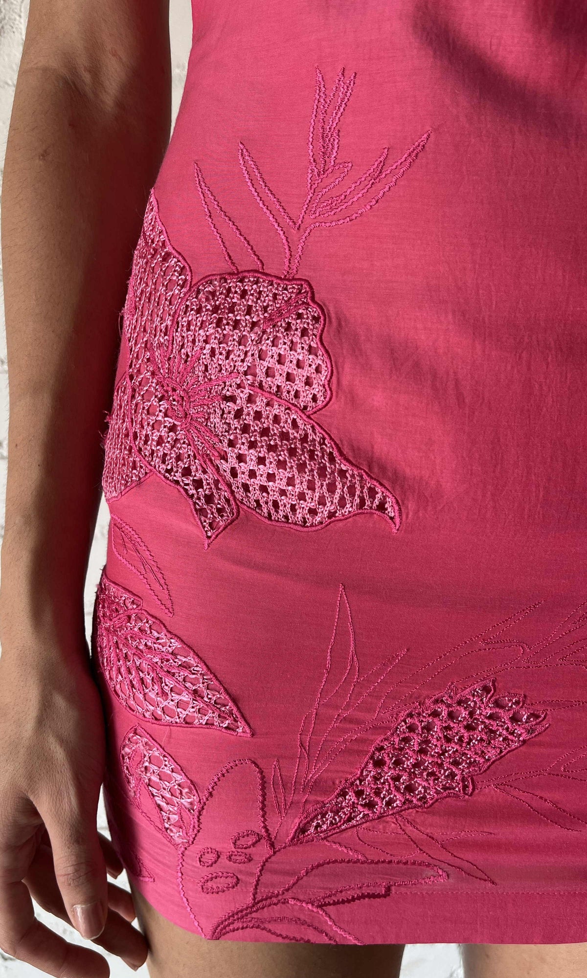 Rococo Sand | Cleo Cotton Silk Halterneck Short Dress | Pink