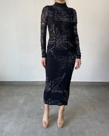 Rococo Sand | Dream High-Neck Midi Dress | Black