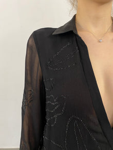 Rococo Sand | Dream Black Sequin Bodysuit | Black